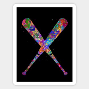 Baseball bat watercolor Magnet